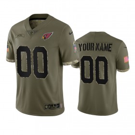Camiseta Hombre NFL Arizona Cardinals Personalizar Olive 2022 Salute To Service Limited